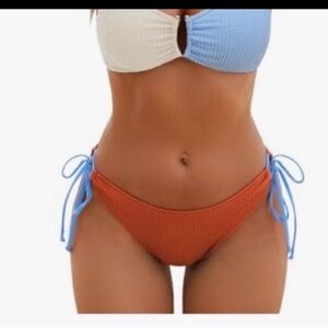 NWT Blooming Jelly Color Block Bikini Two-Piece High Cut Size XS